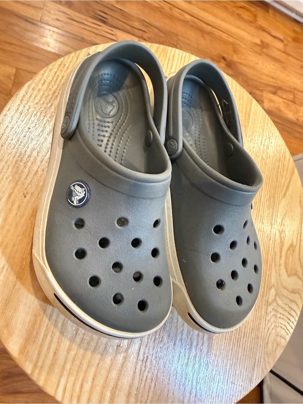 CROCS Kids Gray Classic Clog with Back Strap